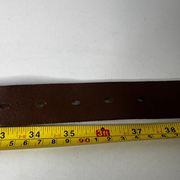 Vintage Fossil Tan Leather Belt With Brass Buckle Size Medium 36 - Picture 6 of 6